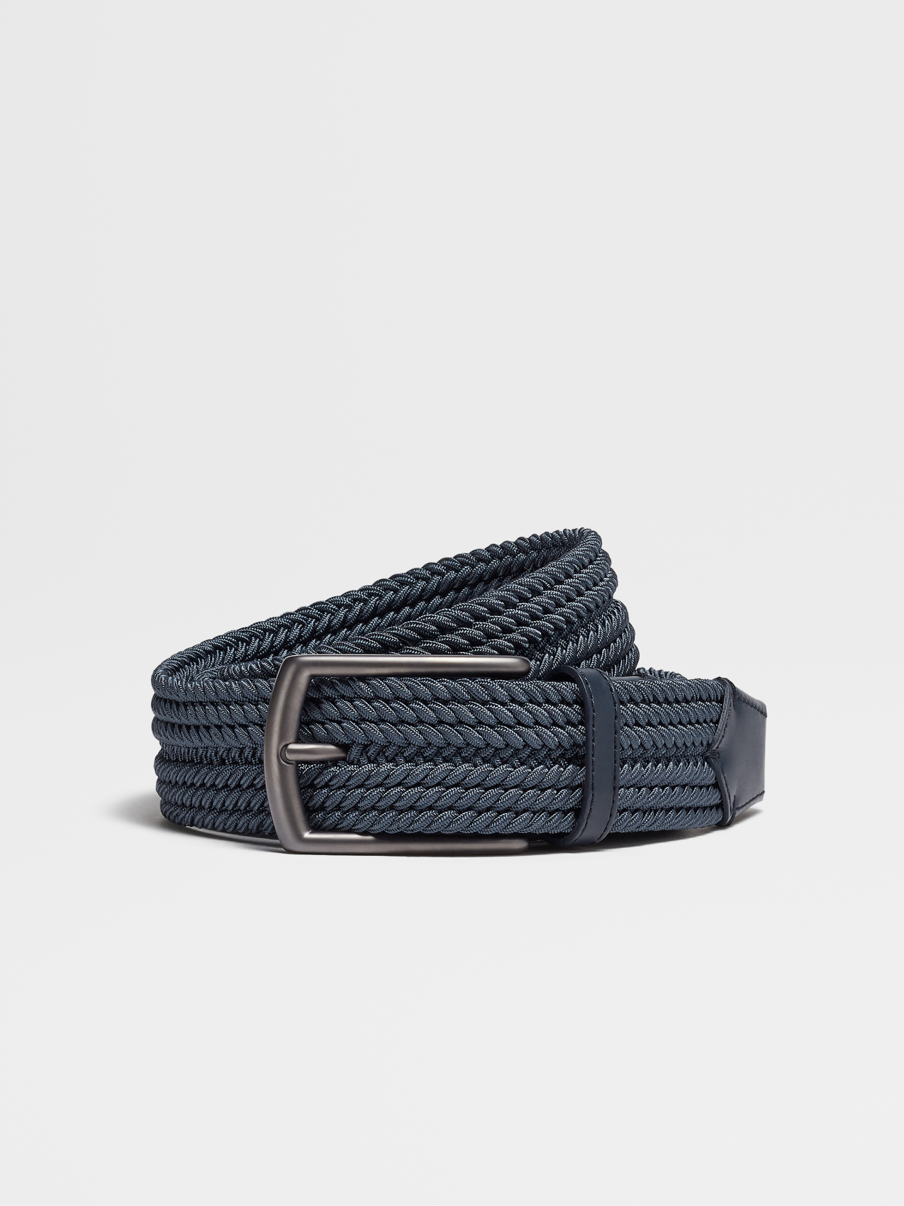 Blue Elastic Rayon Braided Belt